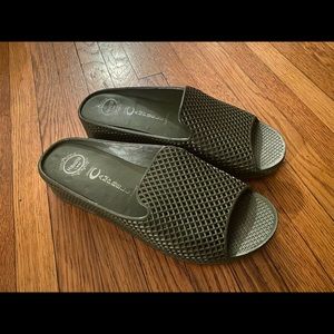 Olive Green Jeffrey Campbell Slides READ DESCRIPT